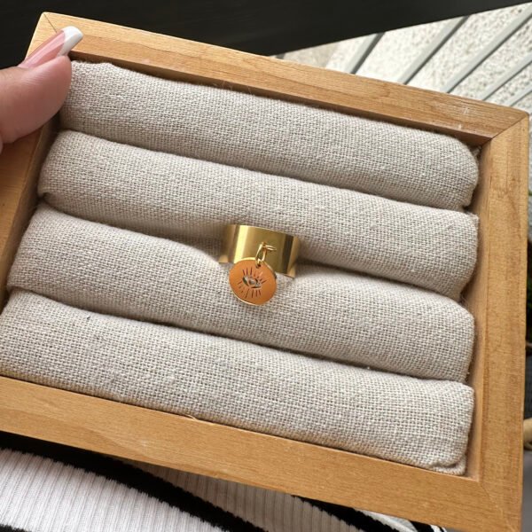 Bague Breloque Oeil Doré